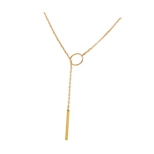 TOPPERFUN Halskette für Frauen Legiertem Material Clavicle Chain Geeignet für Alltagsoutfits und Besondere Anlässe Gold für Stilvolle von TOPPERFUN