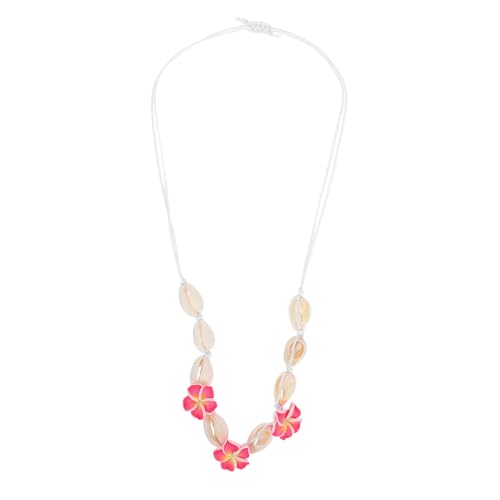TOPPERFUN Handgefertigte Muschel Halskette Damen Leichte Weiche Polymer Kette mit Plumeria Blüte Strand Schmuck für Urlaub Party und Alltag Komfortabel und Vielseitig Tragbar von TOPPERFUN