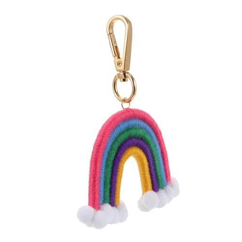 TOPPERFUN Handgestrickter Schlüsselanhänger Regenbogen Schlüsselring Anhänger für Autoschlüssel Kreativer Taschenanhänger Leicht und Handgewebt für Altersgruppen Geeignet von TOPPERFUN