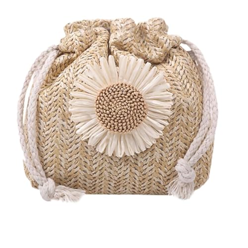 TOPPERFUN Handtasche Damen Weiße Wasserfeste Handgefertigte Umhängetasche Damen Geflochtene Schultertasche Tragbar Crossbody Bag für Alltag Freizeit Urlaub von TOPPERFUN