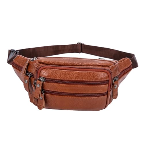 TOPPERFUN Herren Umhängetasche aus echtem Material Leichte Verschleißfeste Crossbody Sling Bag mit Reißverschluss Multifunktionale Brusttasche für Reisen Alltag Shopping und von TOPPERFUN