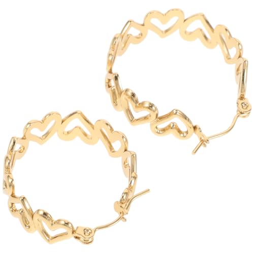 TOPPERFUN Herz Creolen Ohrringe Goldene Hoops für Damen Hypoallergen Leicht und Komfortabel für Tragus Piercing Schmuck von TOPPERFUN