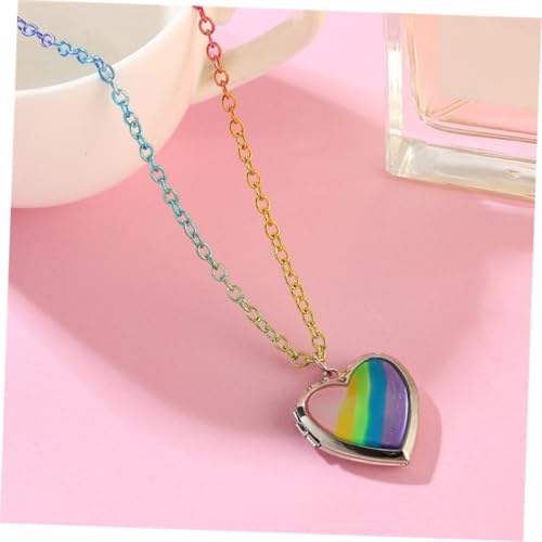TOPPERFUN Herzanhänger Halskette Zarte Bunte Kette Modischer Schmuck für Mädchen Liebevolles Geschenk von TOPPERFUN