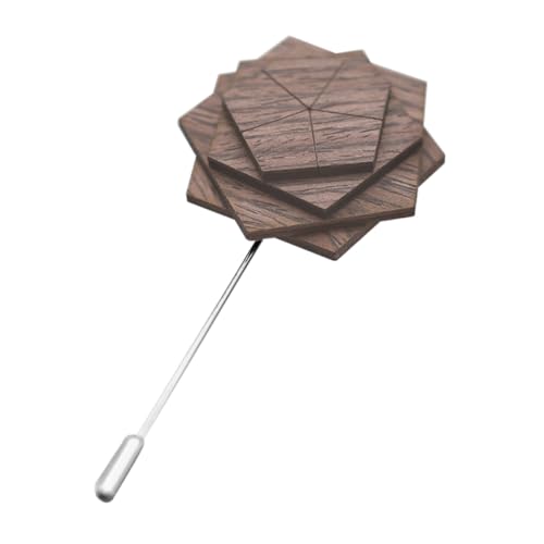 TOPPERFUN Holz Blumenanstecker für Herren Dekorative Anstecknadel Holz für Anzüge Stilvolle Boutonniere für Hochzeiten Partys und Formelle Anlässe von TOPPERFUN