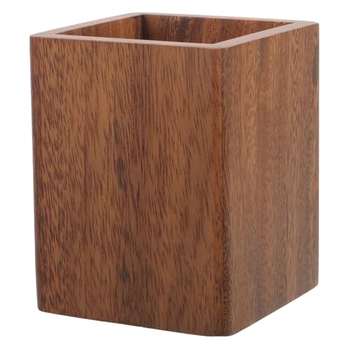 TOPPERFUN Holz Make Up Organizer und Bleistifthalter Eleganter Schreibtisch Pinselhalter für Kosmetik und Schreibwaren Design aus Langlebigem Holz Minimalistische Ästhetik von TOPPERFUN