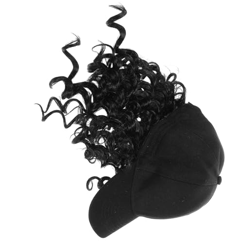 TOPPERFUN Hutperücke Mit Lockigem Haar Baseballkappe Für Damen Mit Befestigtem Kunsthaar – Kappe Mit Natürlichen Afro Locken Für Den Alltag Und Outdoor Aktivitäten von TOPPERFUN