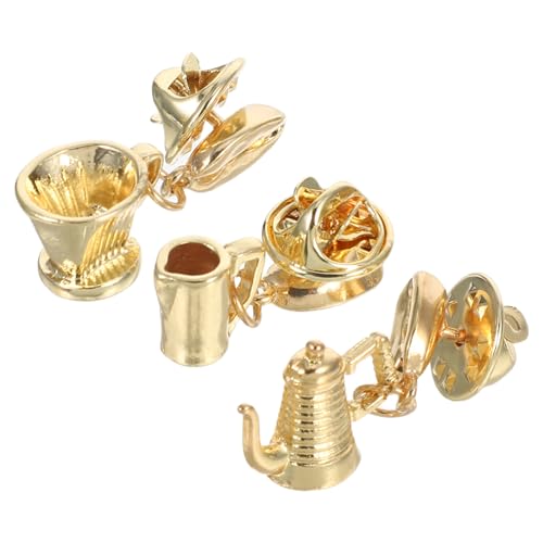 TOPPERFUN Kaffee Broschen 3 Stück Niedliche Anstecknadeln Mit Kaffeebohnen Tassen Und Töpfen Metalllegierung Schmuck Für Frauen Getränkeliebhaber Kleidung Rucksack Tasche Schürze von TOPPERFUN