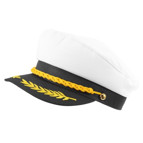 TOPPERFUN Kapitänsmütze für Erwachsene Verstellbare Matrosenmütze mit Vintage Design für Kostüme und Nautische Veranstaltungen Eleganter Sommerhut für Yacht Ausflüge von TOPPERFUN