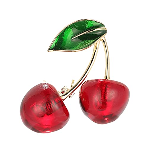 TOPPERFUN Kirsche Brosche Harz Modisches Accessoire für Frauen Anstecker für Jacken Schals und Taschen für Besondere Anlässe Wie Muttertag Geburtstage und Partys Einzigartiges Design für von TOPPERFUN