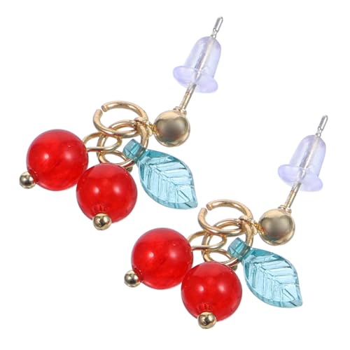 TOPPERFUN Kirschohrringe Ohrstecker Damen Kreative Frucht Ohrschmuck Leicht und Modisch Geschenkidee für Frauen und Mädchen von TOPPERFUN