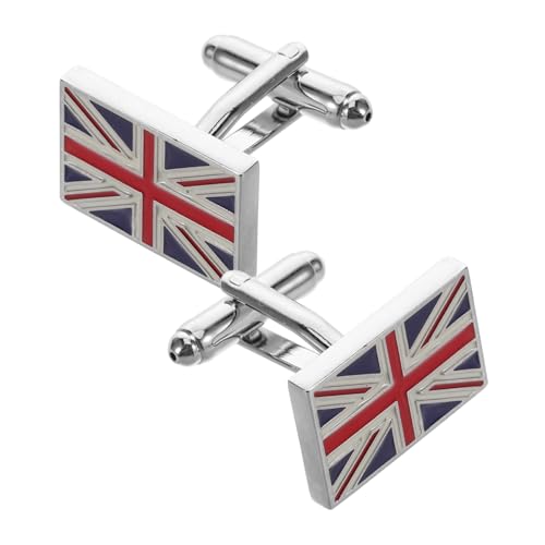 TOPPERFUN Klassische Herren Manschettenknöpfe Uk Flagge Messing Langlebig Farbintensiv Einfach zu Tragen Stilvolles Anzug accessoire Ersatz für Uniformknöpfe Modisches Design von TOPPERFUN