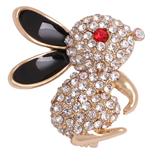 TOPPERFUN Kaninchen Brosche Legierung Strassbrosche für Damen Modisches Kleidungszubehör Hochzeits und Partyanstecker von TOPPERFUN