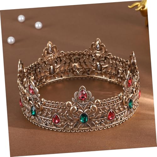 TOPPERFUN König Krone Vintage Kopfschmuck Herrenkrone Für Hochzeit Party Cosplay Performance Requisite Goldene Retro Königskrone Accessoire von TOPPERFUN