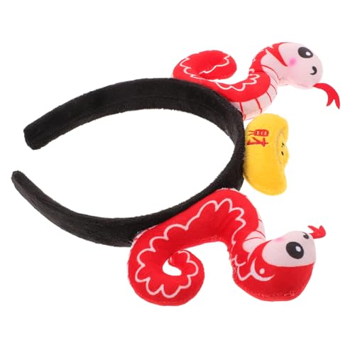 TOPPERFUN Kopfbedeckung für Plüsch Haarband mit Lustigem Schlangenmotiv Accessoire für Festliche Anlässe Neujahr und Partys Weich und Bequem Bringt Glück und Wohlstand von TOPPERFUN