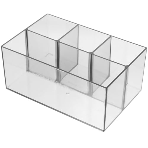 TOPPERFUN Kosmetik Pinselhalter mit Fächern Transparenter Schmink Organizer für Makeup und Stifte Praktischer Aufbewahrungsbehälter für Schreibtisch und Kosmetiktisch von TOPPERFUN