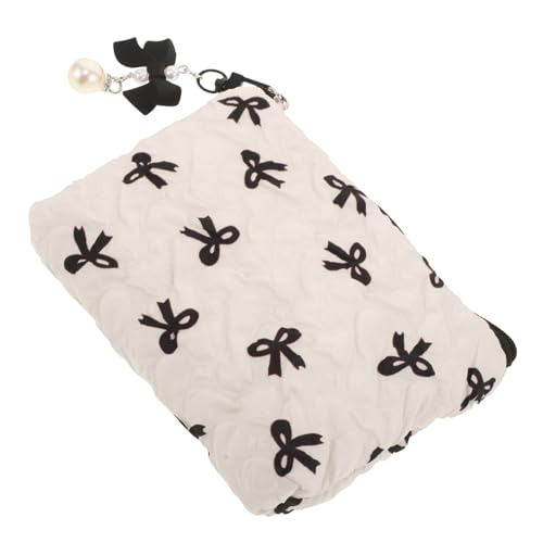 TOPPERFUN Kosmetiktasche mit Schleifen Design Kompakte Make Up Tasche für Damen Vielseitiger Reise Organizer Kleine Kulturtasche für Make Up Pflege und Toilettenartikel Stilvoll und von TOPPERFUN