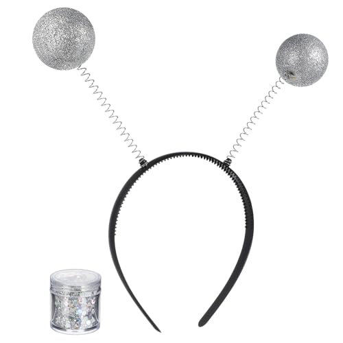 TOPPERFUN Kostüm Stirnband mit und Glitzer Silberner Haarreif für Partys Cosplay und Festivals Vielseitiges Accessoire für Haartypen und Anlässe von TOPPERFUN