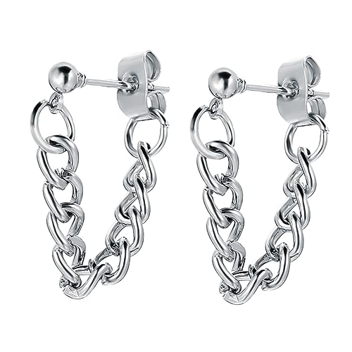 TOPPERFUN Kreative Ohrstecker mit Ketten aus Metalllegierung Leichte Hautfreundliche Damenohrringe für Ohrpiercing Modisches Accessoire für Mehrfache Ohrlöcher Glänzend und zu Tragen von TOPPERFUN