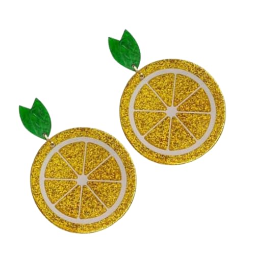 TOPPERFUN Kreative Zitronen Baumelohrringe aus Acryl für Damen und Mädchen Leicht Modisch Vielseitig Passend für Party Alltag Geschenk zu Weihnachten und Geburtstag von TOPPERFUN