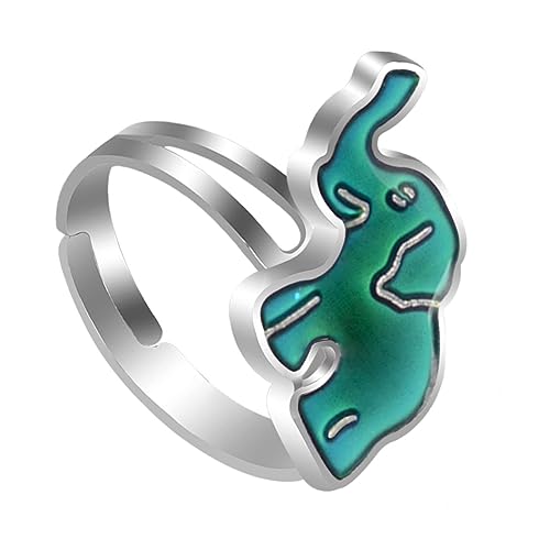 TOPPERFUN Kreativer Cartoon Thermochromischer Ring Verstellbarer Fingerring für Modischer Schmuck mit Farbwechsel als für Freundinnen von TOPPERFUN