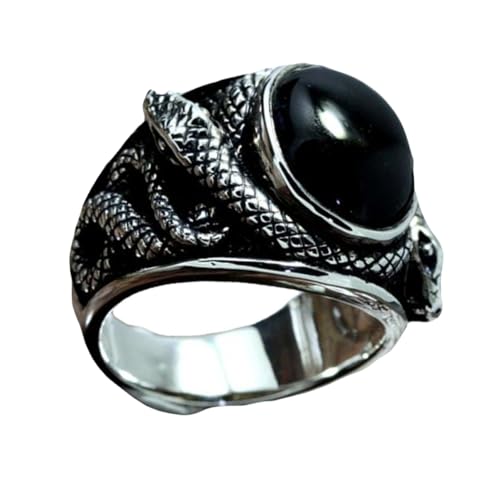 TOPPERFUN Schwarzer Schlangenring Für Damen Kreativer Modering Fein Verarbeitet Bequemes Tragen Tolle Fingerdekoration Für Party Und Tanz von TOPPERFUN