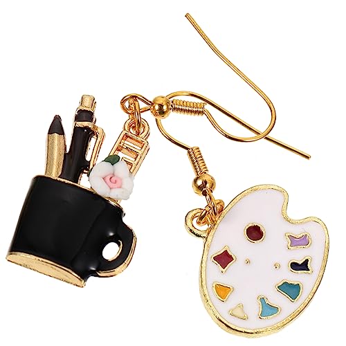 TOPPERFUN Ohrringe Für Frauen Kreativ Lehrerschmuck Kunstohrringe Schulohrringe Lehrerohrringe Kunstgeschenke Lehrergeschenke Pinsel-design von TOPPERFUN