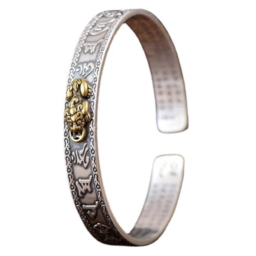 TOPPERFUN Kupfer Herrenarmband Offener Armreif Verstellbar Herz Design Spirituelles Handgelenkschmuck Attraktives Buddhistisches Armband für Männer zu Feiertagen von TOPPERFUN