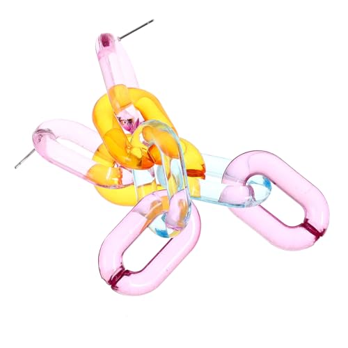 TOPPERFUN Lange Paperclip Ohrringe aus Acryl Leichte Drop Chain Link Ohrhänger Modischer Statement schmuck für Frauen und Mädchen für Party Festival und Alltag von TOPPERFUN