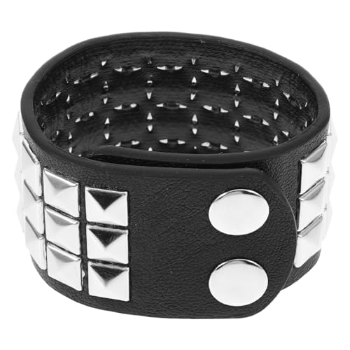 TOPPERFUN Lederarmband für Männer mit Nieten Verstellbares Vintage Wristband Hochwertigem für Partys und Täglichen Gebrauch Vielseitig Einsetzbar Passt zu Jedem Outfit von TOPPERFUN