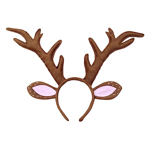 TOPPERFUN Leichtes Weihnachts Rentier Haarreif Geweih Haarschmuck Damen Party Kopfschmuck für Winterfest Festliche Accessoires von TOPPERFUN