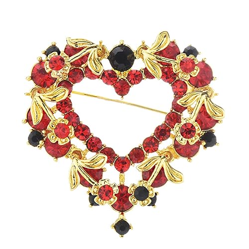 TOPPERFUN Liebes Herz Brosche Einfache Lustige und Schöne Strass Brosche für Schals Taschen und Kleidung für Damenoutfits Modisches Accessoire von TOPPERFUN