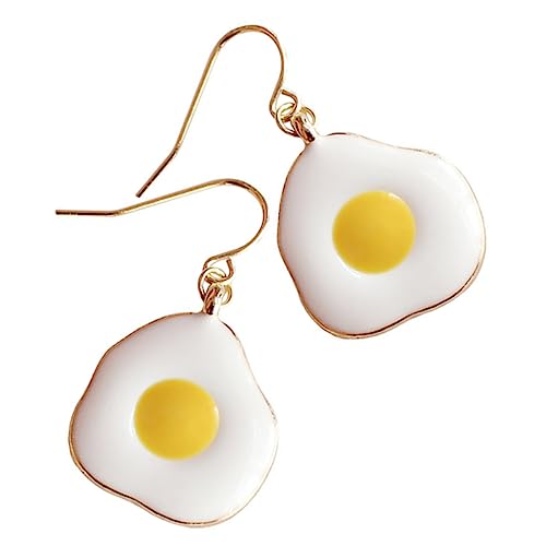 TOPPERFUN Lustige Eier Ohrringe für Damen Kreative Poached Egg Ohrstecker Baumelnde Ohrringe für Alltag Dates und Besondere Anlässe Hautfreundliches Design für Altersgruppen Geeignet von TOPPERFUN