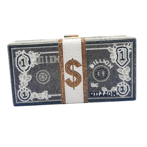 TOPPERFUN Luxuriöse Party Purse Clutch Handtasche Damen Abendtasche mit Funkelnden Strasssteinen Elegante Dinner Bag für Festliche Anlässe Stilvoll und Langlebig für Abendveranstaltungen von TOPPERFUN