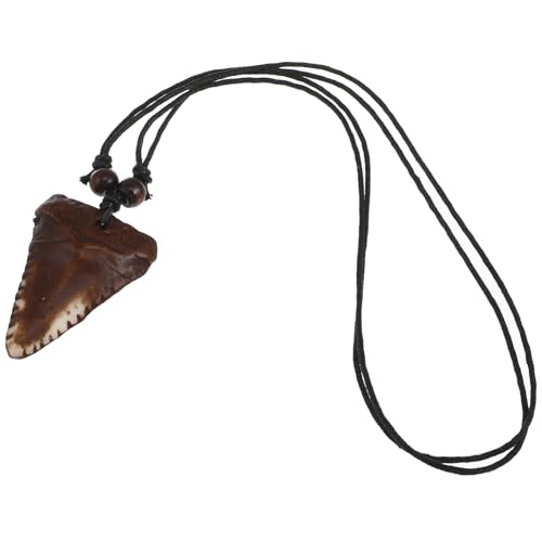 TOPPERFUN Männer Halskette Retro Zahn Anhänger Personalisierte Nackenkette Handgewebtem Resin Langlebiges Strand Schmuckstück für Herren von TOPPERFUN