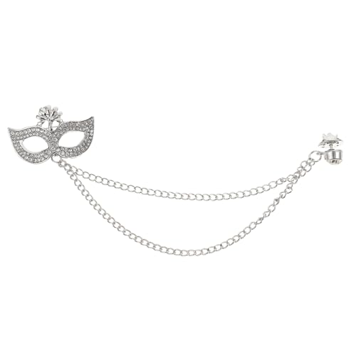 TOPPERFUN Masken-brosche mit Kette Damen Reversnadel Modisch Elegant Vielseitig Kombinierbar Schmuck Anzug Dekoration für Hemd Kleid Mantel TOPPERFUN Masken-brosche mit Kette Damen Reversnadel Modisch Elegant Vielseitig Kombinierbar Schmuck Anzug Dekoration für Hemd Kleid Mantel von TOPPERFUN