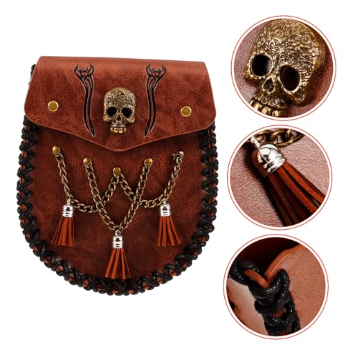 TOPPERFUN Medieval PU Retro Gürteltasche für Cosplay Tragbare Hüfttasche für Damen und Herren Strapazierfähiges Material für Mittelalterkostüme und Alltagskleidung von TOPPERFUN