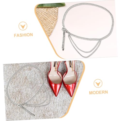 TOPPERFUN Mehrlagiger Verstellbarer Damen Taillenkettengürtel aus Metall mit Herzanhänger Modischer Bauchkettengürtel für Kleider Jeans und Festliche Outfits Stylisches Damenaccessoire von TOPPERFUN
