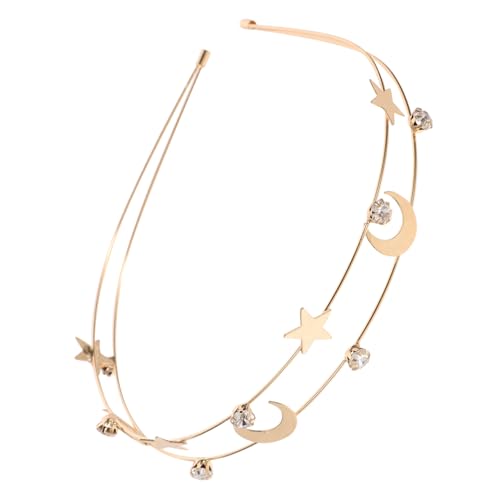 TOPPERFUN Mehrschichtiger Metall Haarreif mit Stern und Mond Dekor Flexibler Rutschfester Kopfschmuck für Frauen als Geburtstagskrone Party Haaraccessoire und Göttinnen Headpiece von TOPPERFUN
