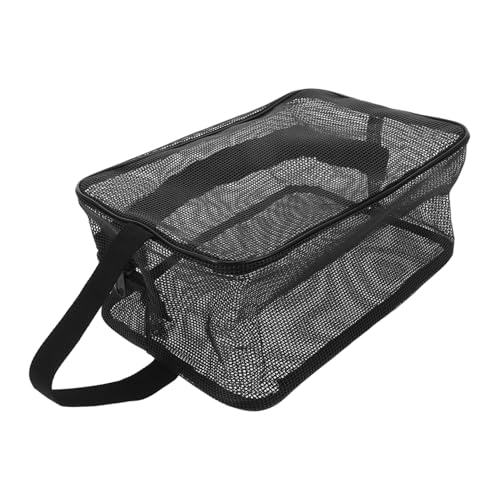 TOPPERFUN Mesh Waschbeutel mit Tragegriff Atmungsaktiver Dusch und Reise Organizer für Herren Großer Netz Kosmetikbeutel für Fitnessstudio Camping und Business Trips Wasserabweisend und von TOPPERFUN