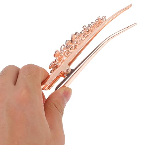 TOPPERFUN Metall Haarklammer mit Blumen Strass Schmuck Stabile Haarklammer Damen Haarspange Kristallblume Dekorativer Haarschmuck für Hochzeit Party Alltag Robust und Zufällige Farbe von TOPPERFUN