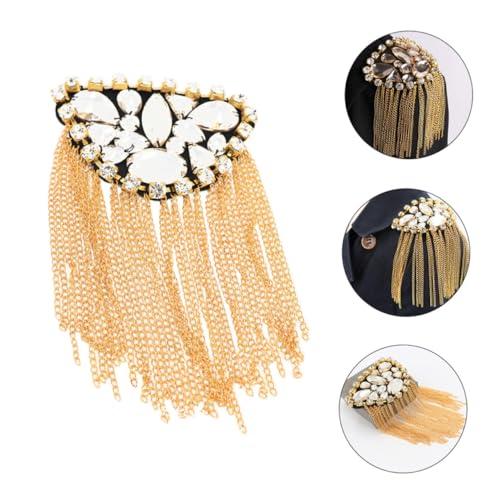 TOPPERFUN Metallic Strass Brosche mit Quaste Langlebige Elektrobeschichtet Vielseitiger Anstecker für Kleidung Taschen Jacken Geeignet für Partys und Bühnenauftritte von TOPPERFUN