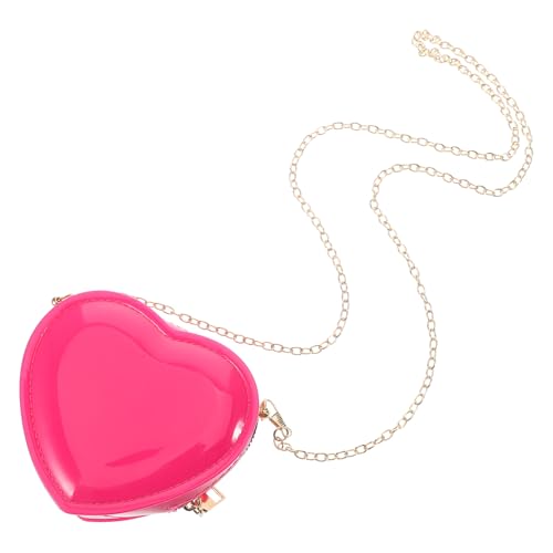 TOPPERFUN Herzförmige Kleiner Geldbörse PVC für Damen Süße Kosmetiktasche mit Reißverschluss Leichte Clutch für Lippenstift und Kleingeld für Täglichen Gebrauch und Besondere Anlässe von TOPPERFUN