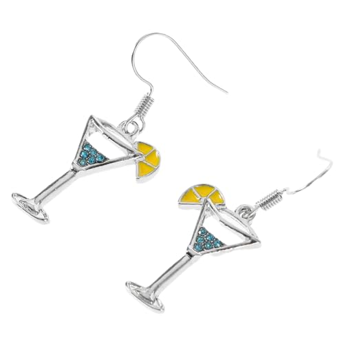 TOPPERFUN Mode Ohrringe Damen Weinglas Anhänger Ohrhänger Cocktailglas Design Leicht Elegant Für Party Alltag Stilvolles Schmuckstück von TOPPERFUN