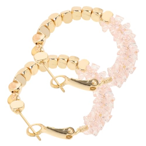 TOPPERFUN Moderne Geometrische Ohrringe für Damen Kreis Ohrringe für Fotos und Alltagslook Gold und Rosa Erhältlich von TOPPERFUN