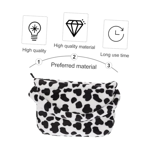 TOPPERFUN Modische Damen Umhängetasche mit Großem Fassungsvermögen Leichter Flauschiger Schulterbeutel mit Schwarzem und Weißem Fleckenmuster Vielseitig für Alltag Party Shopping und Dating von TOPPERFUN