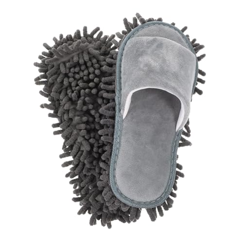 TOPPERFUN Mopp hausschuhe Damen und Herren Waschbare Staubwisch slipper mit Rutschfester Sohle und Zehenöffnung Praktische Bodenreinigungspantoffeln in Komfortabel und Vielseitig von TOPPERFUN