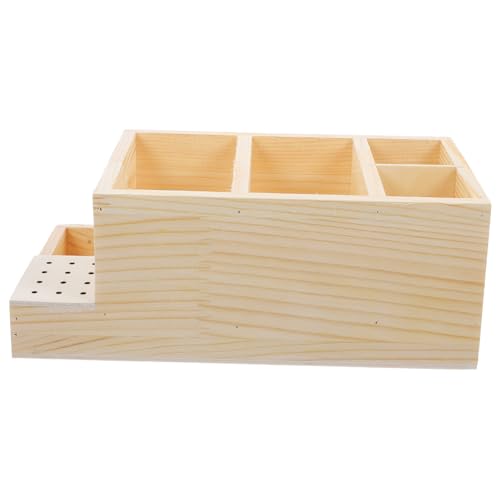 TOPPERFUN Nagelbohrer Aufbewahrungsbox aus Holz Großer Maniküre Organizer mit Transparentem Deckel Langlebiger Nagelwerkzeughalter für Nageldesign und Nagelkunst Zubehör für Salon und von TOPPERFUN