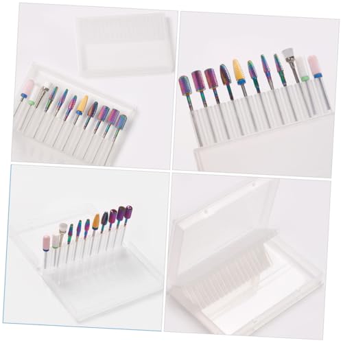 TOPPERFUN Nagelfräser Aufbewahrungsbox mit Löchern Tragbarer Nagelbohrer Halter Staubgeschütztes Design mit Klappdeckel Praktischer Organizer für Nagelstudio und Maniküre Zubehör von TOPPERFUN
