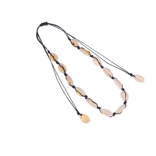 TOPPERFUN Natürliche Muschelanhänger Kette Damen Schwarz Faden Leicht Elegant Schmuck für Party Strand Alltag von TOPPERFUN