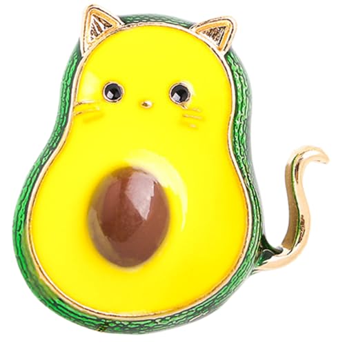 TOPPERFUN Niedliche Avocado Katze Brosche Pin Damen Tiermotiv Anstecknadel für Kleidung Rucksack Dekoration Modisch Langlebig und Vielseitig Einsetzbar von TOPPERFUN